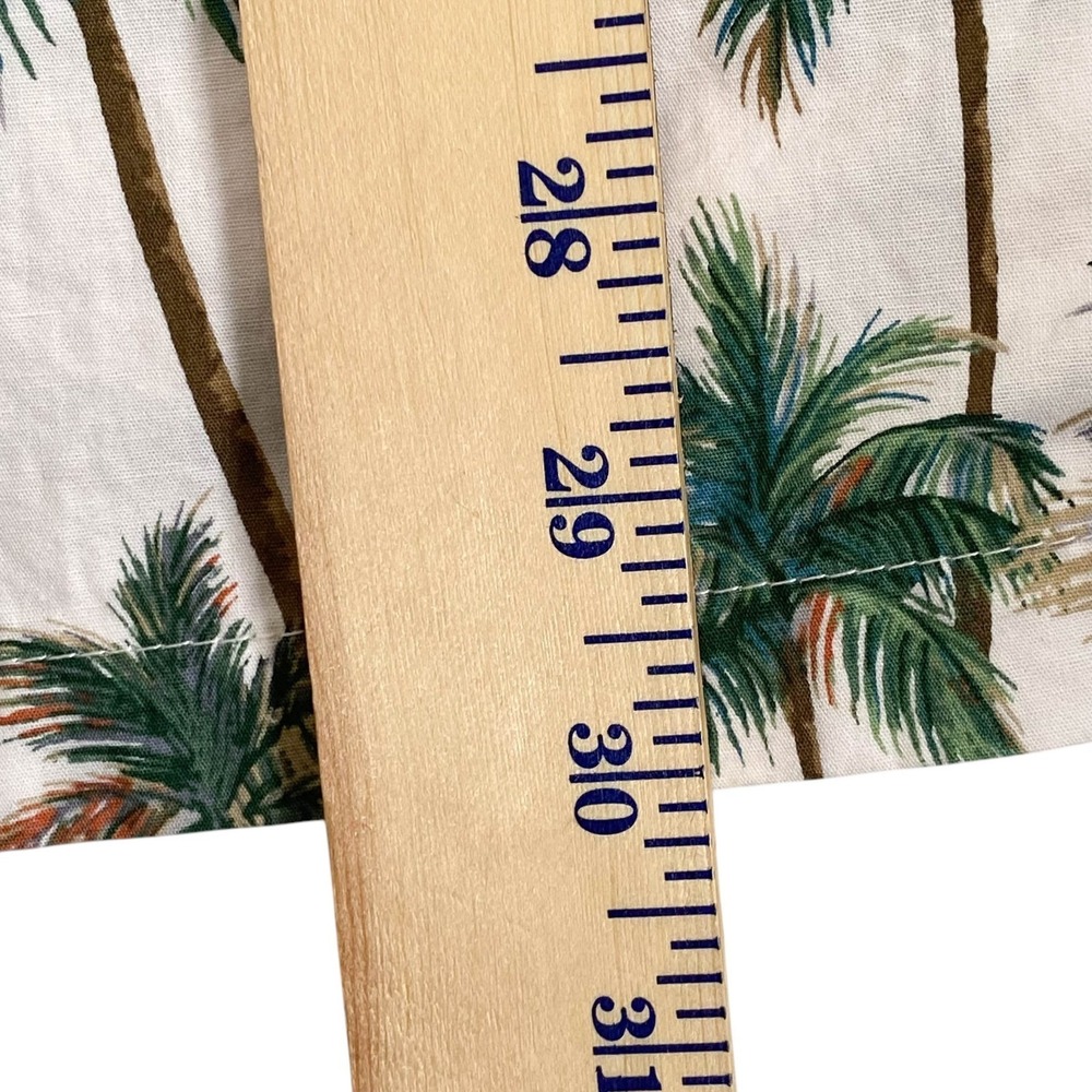 Cooke Street Hawaiian Aloha Shirt Large Palms Floral White Green - Picture 7 of 7